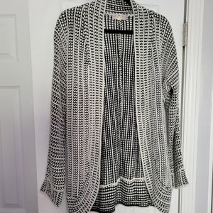Black and White Textured Cardigan